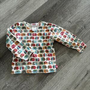 Zutano Baby Colorful Elephants Shirt 12-18 months 100% Cotton EUC